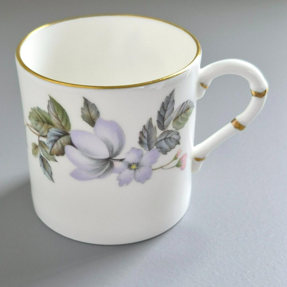 Royal Worcester June Garland Espresso Cup & Saucer 2 Sets, Pink & Purple Flower - Picture 5 of 12